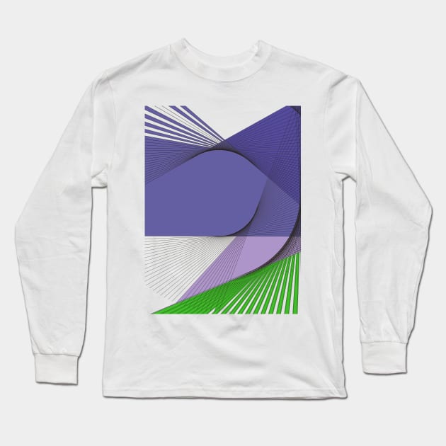 Geometric popart cool purple green Long Sleeve T-Shirt by carolsalazar